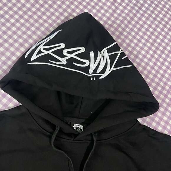 Stussy Black Hoodie Size L - Picture 3 of 8